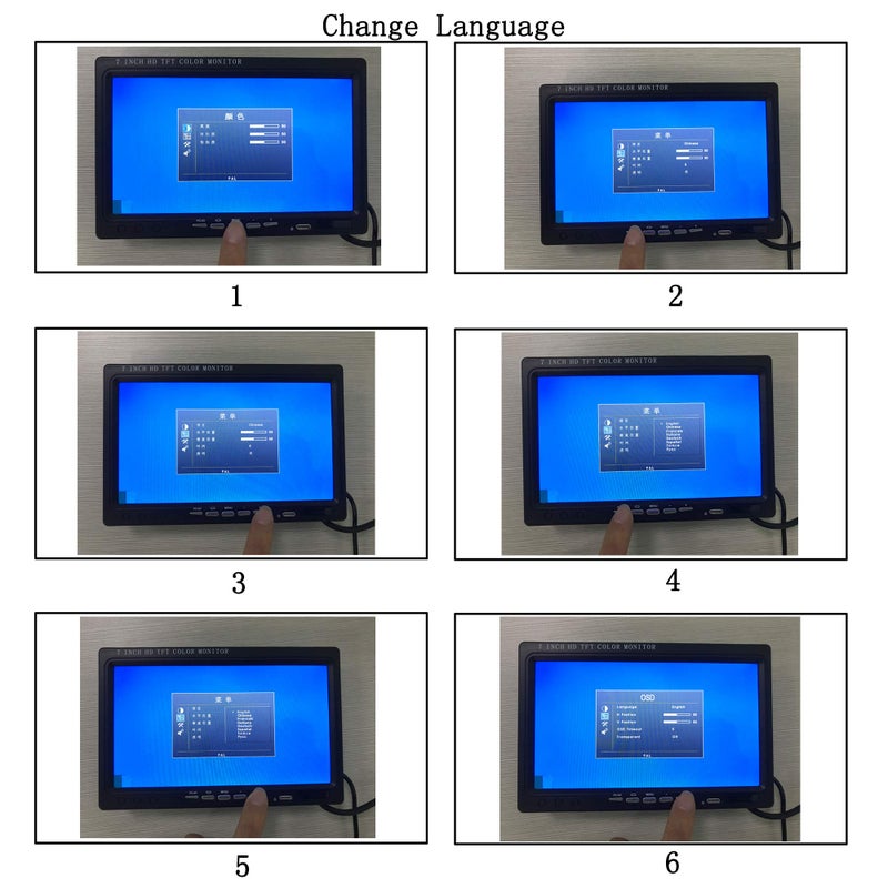 Yasoca 7 Inch Monitor HDMI - 1024x600 HD TFT LCD Screen Display AV VGA Input Built in Speaker for Raspberry Pi 3 Model B+ 3B CCTV Computer PC DVR Car - Image 3